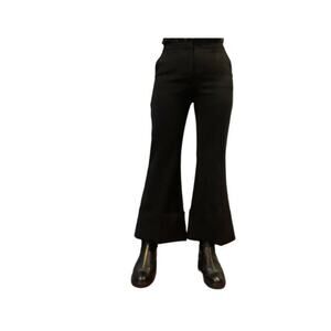Stella McCartney Silk Cuff Wide Leg Pants Black 4 USED